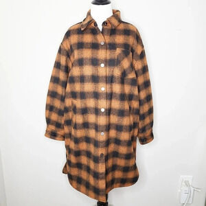 NWT See U Soon Plaid Wool Shacket Style Coat S